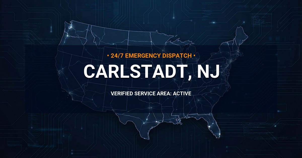 Emergency Plumbing Dispatch Map for Plumbing Services: Carlstadt, NJ