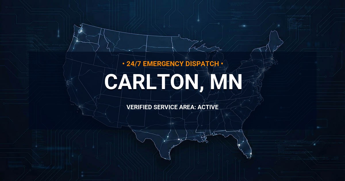 Emergency Plumbing Dispatch Map for Plumbing Services: Carlton, MN
