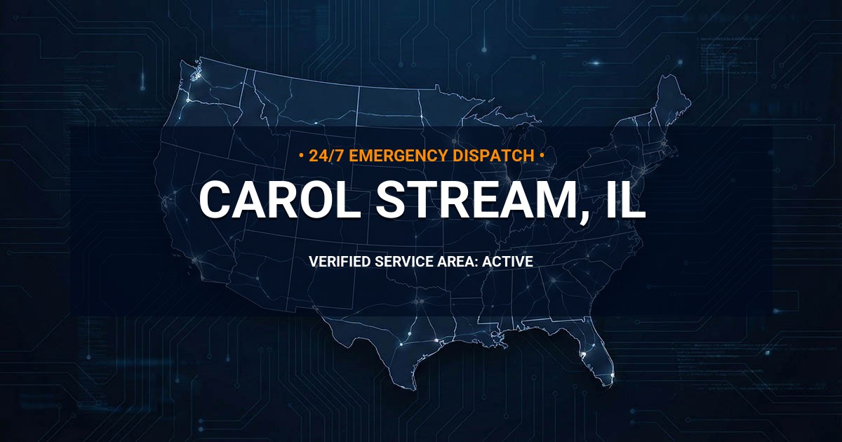 Emergency Plumbing Dispatch Map for Plumbing Services: Carol Stream, IL