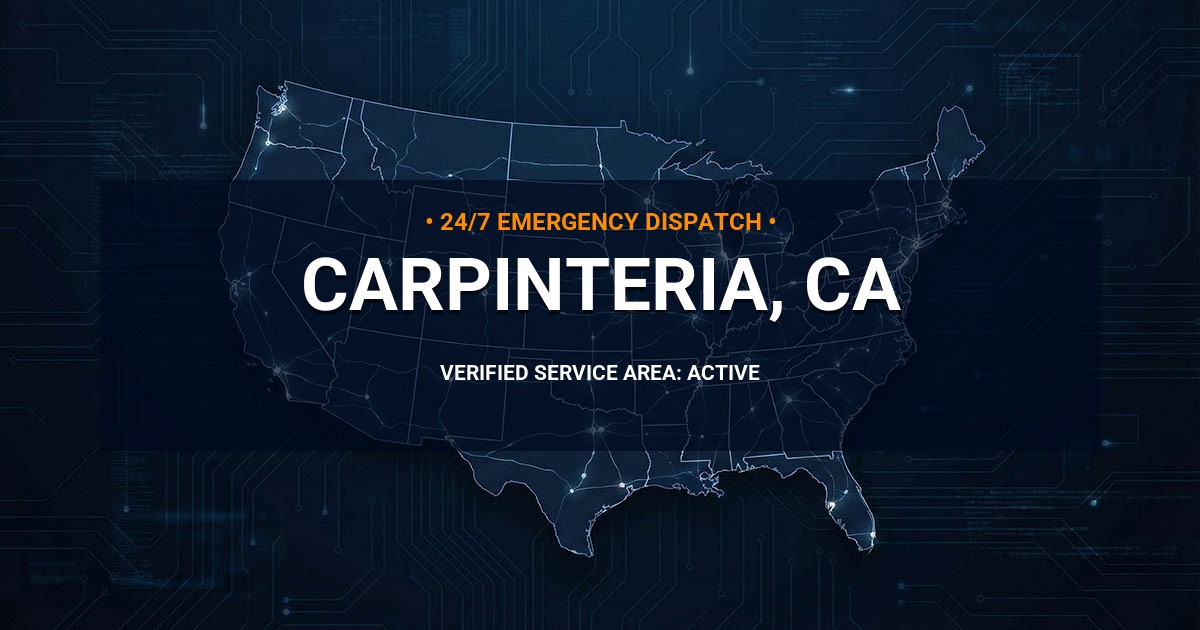 Emergency Plumbing Dispatch Map for Plumbing Services: Carpinteria, CA