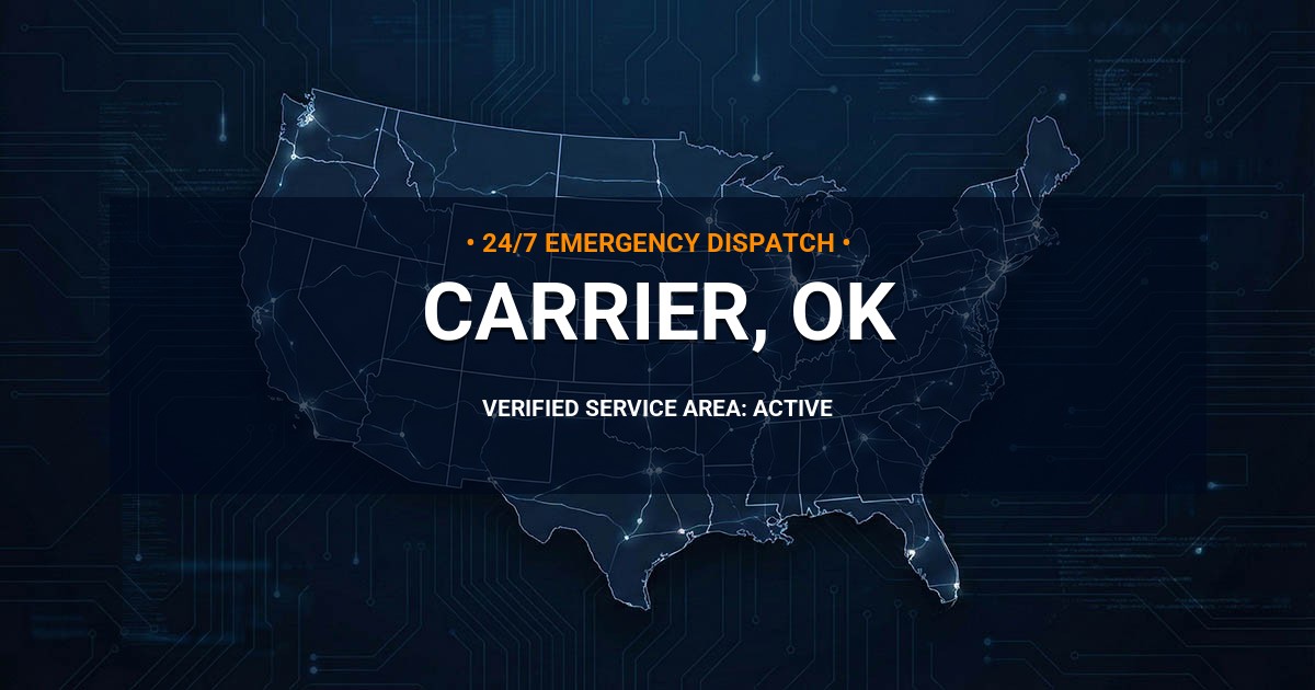Emergency Plumbing Dispatch Map for Plumbing Services: Carrier, OK