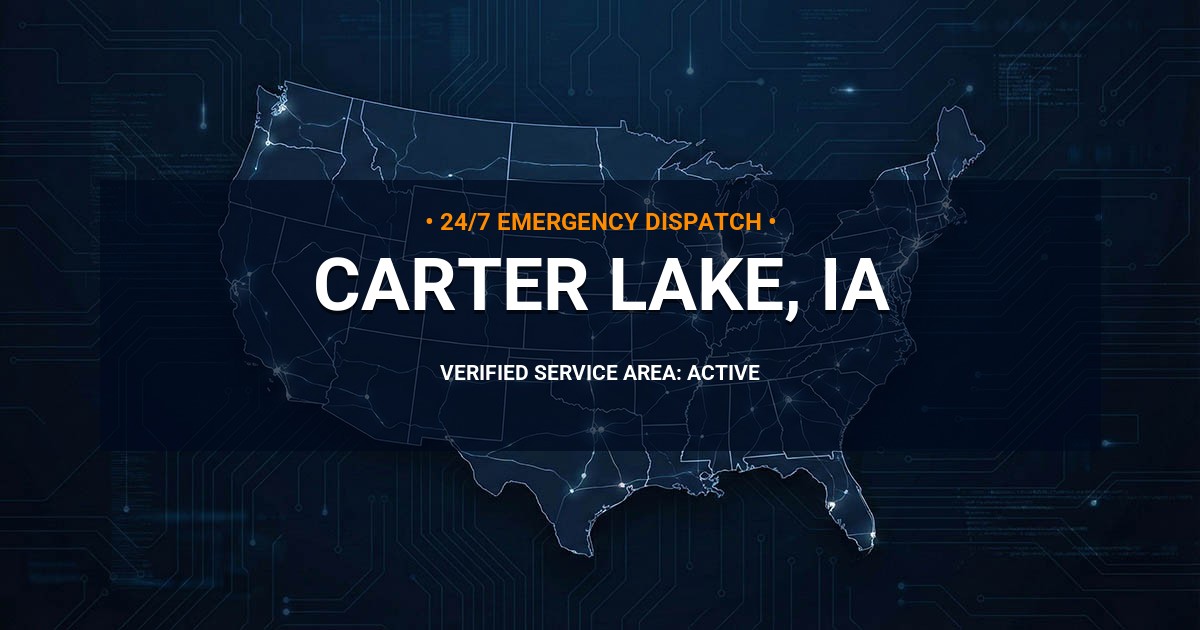 Emergency Plumbing Dispatch Map for Plumbing Services: Carter Lake, IA