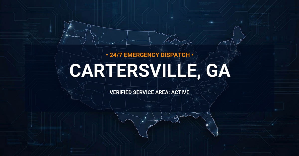 Emergency Plumbing Dispatch Map for Plumbing Services: Cartersville, GA