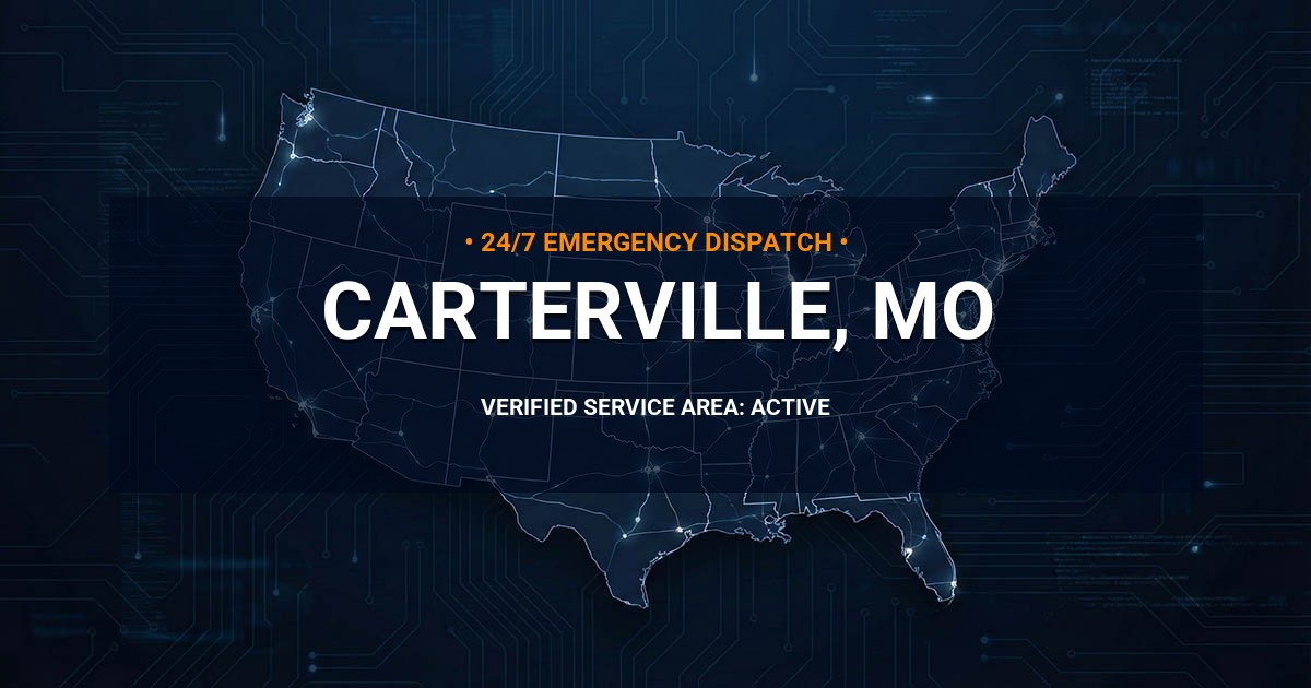 Emergency Plumbing Dispatch Map for Plumbing Services: Carterville, MO
