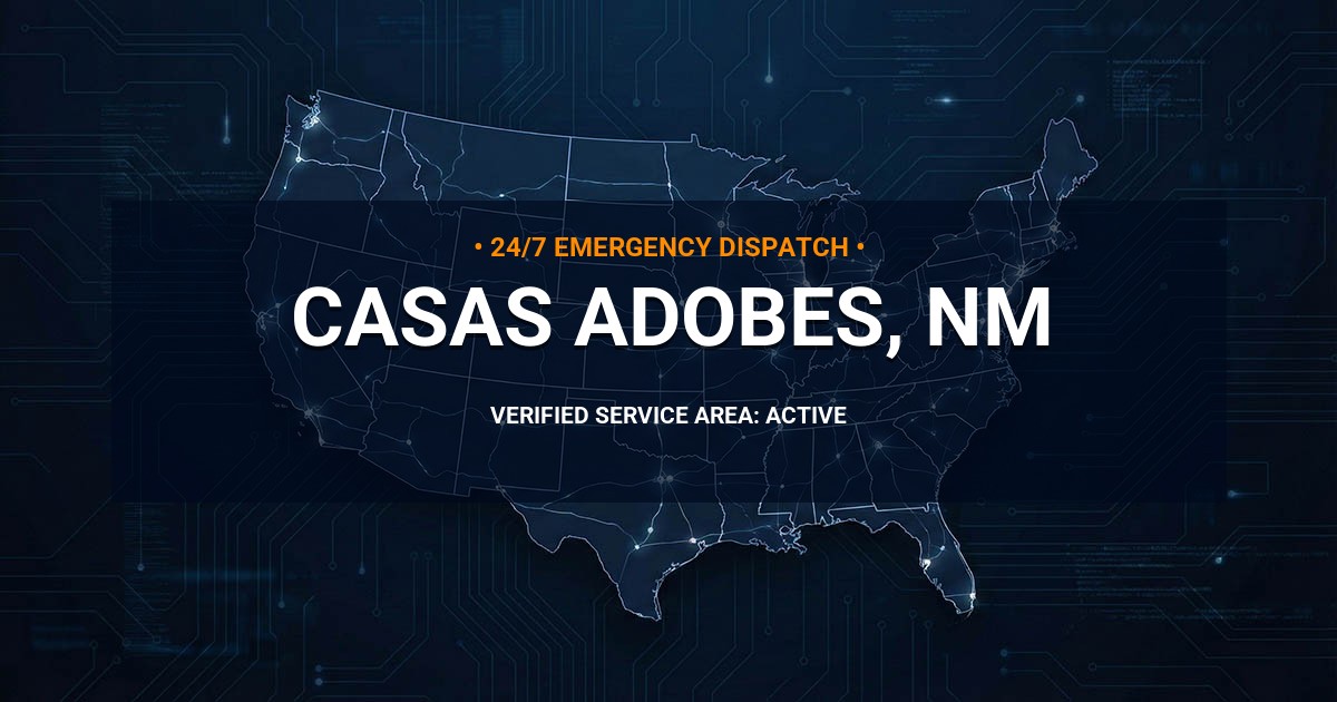 Emergency Plumbing Dispatch Map for Plumbing Services: Casas Adobes, NM