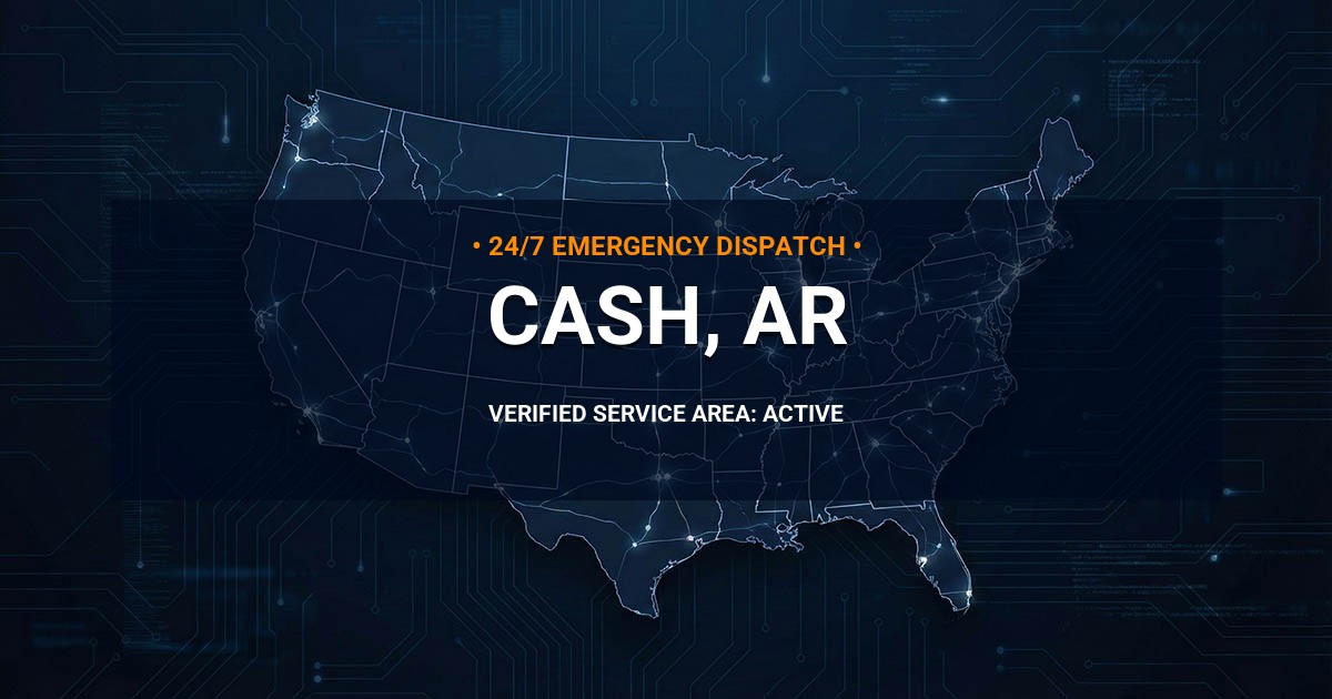 Emergency Plumbing Dispatch Map for Plumbing Services: Cash, AR