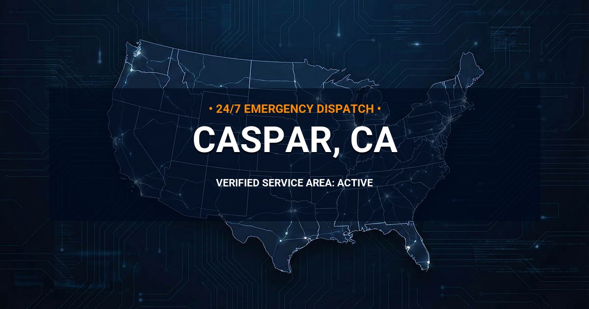 Emergency Plumbing Dispatch Map for Plumbing Services: Caspar, CA
