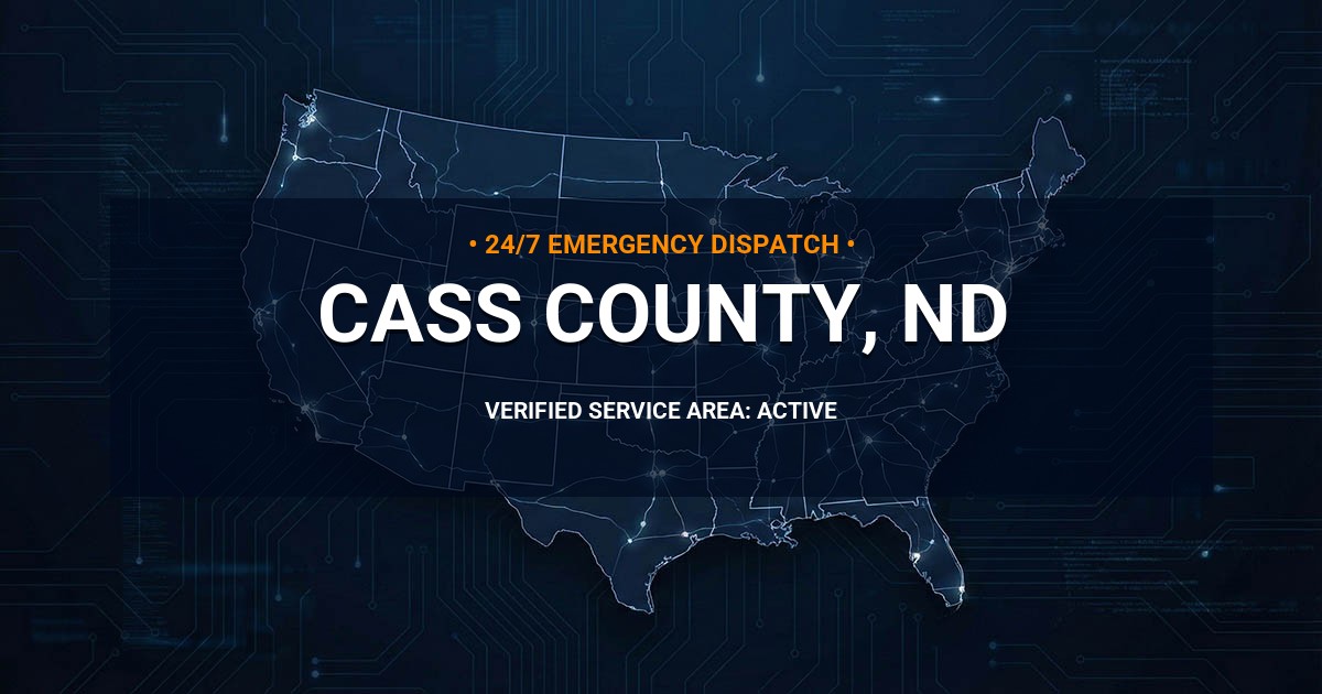 Emergency Plumbing Dispatch Map for Cass County Plumbing Logistics