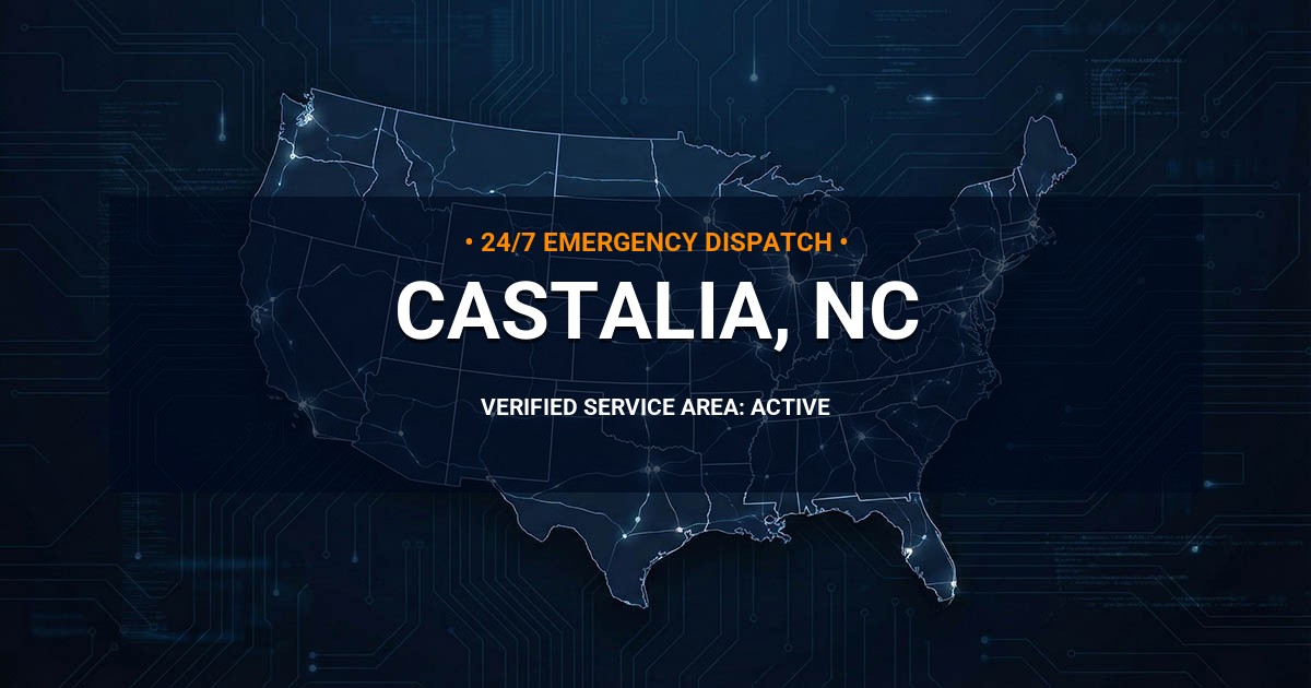 Emergency Plumbing Dispatch Map for Plumbing Services: Castalia, NC