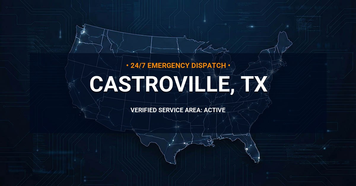 Emergency Plumbing Dispatch Map for Plumbing Services: Castroville, TX