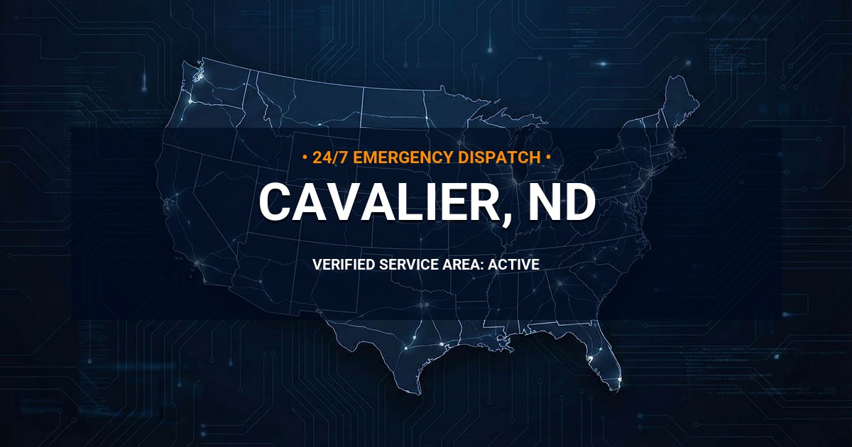 Emergency Plumbing Dispatch Map for Plumbing Services: Cavalier, ND