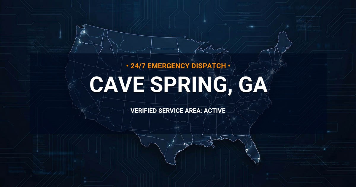 Emergency Plumbing Dispatch Map for Plumbing Services: Cave Spring, GA