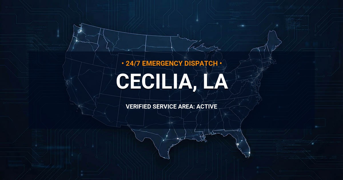 Emergency Plumbing Dispatch Map for Plumbing Services: Cecilia, LA