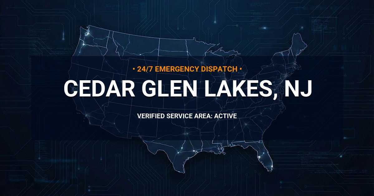 Emergency Plumbing Dispatch Map for Plumbing Services: Cedar Glen Lakes, NJ