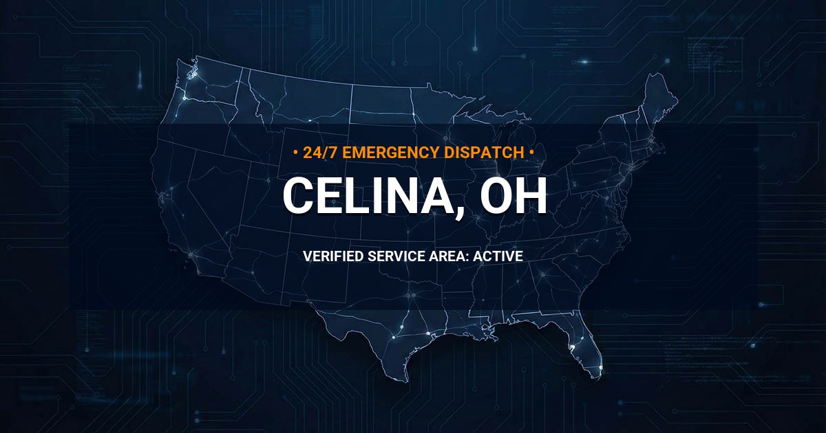Emergency Plumbing Dispatch Map for Plumbing Services: Celina, OH