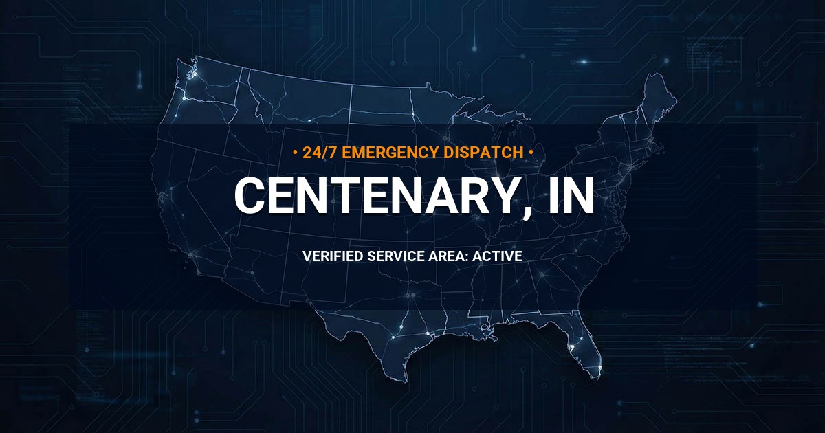Emergency Plumbing Dispatch Map for Plumbing Services: Centenary, IN