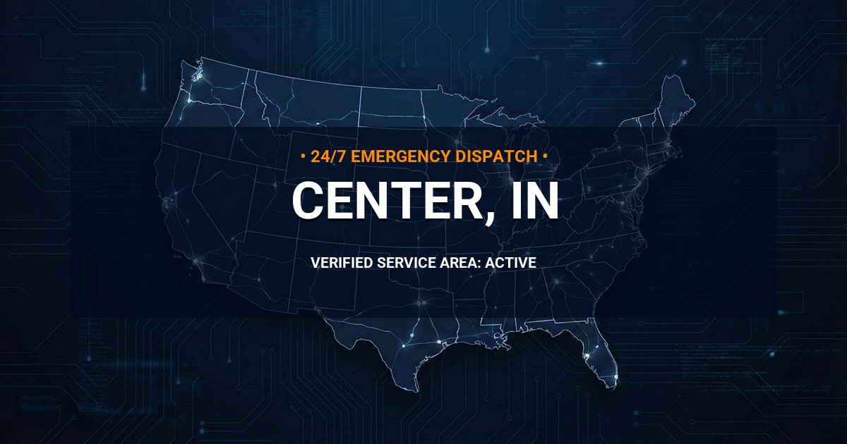 Emergency Plumbing Dispatch Map for Plumbing Services: Center, IN