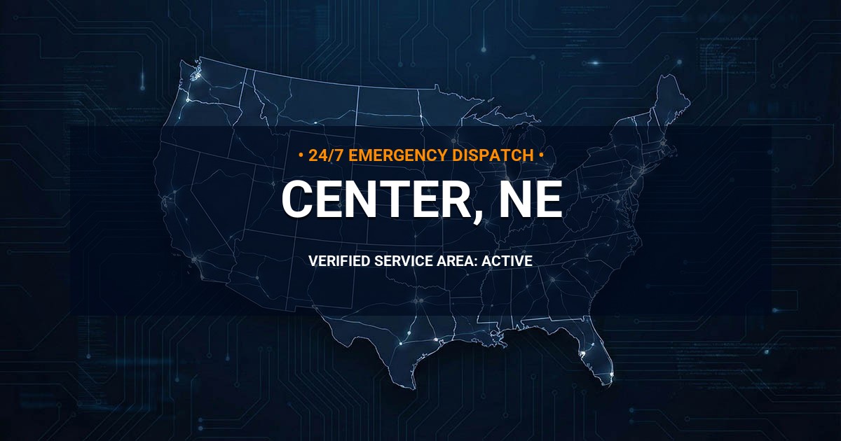 Emergency Plumbing Dispatch Map for Plumbing Services: Center, NE