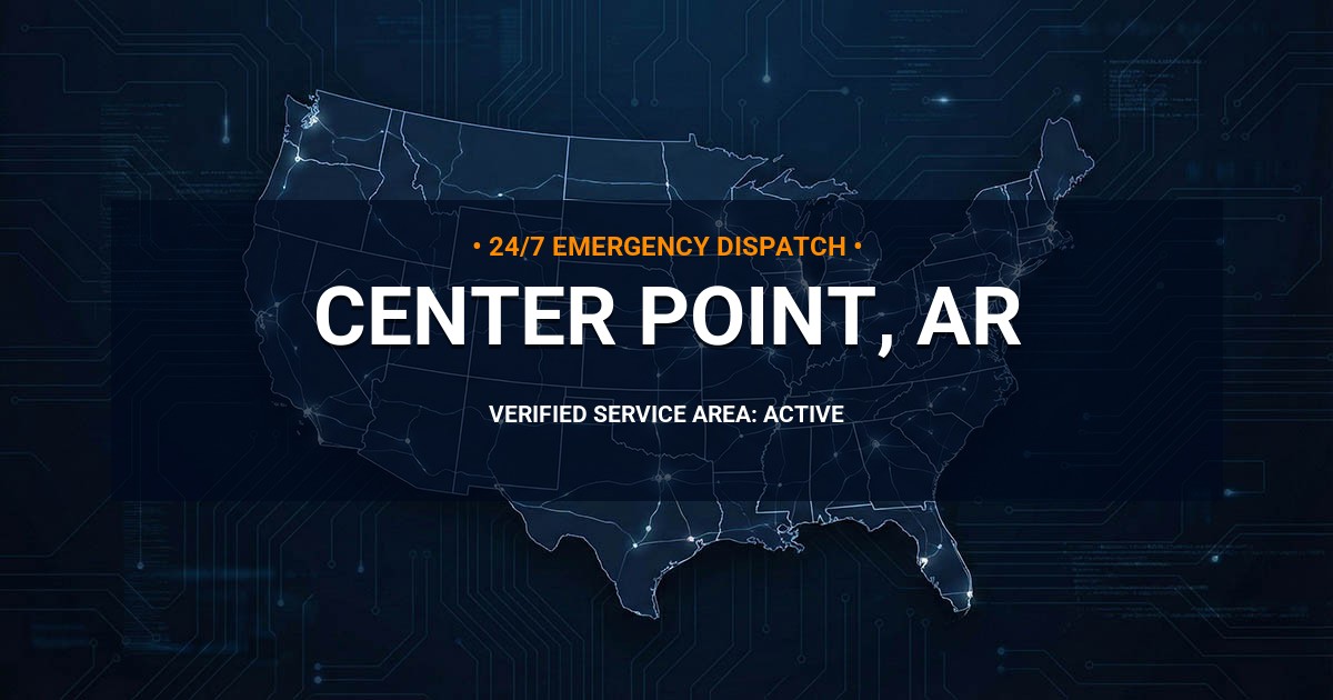 Emergency Plumbing Dispatch Map for Plumbing Services: Center Point, AR