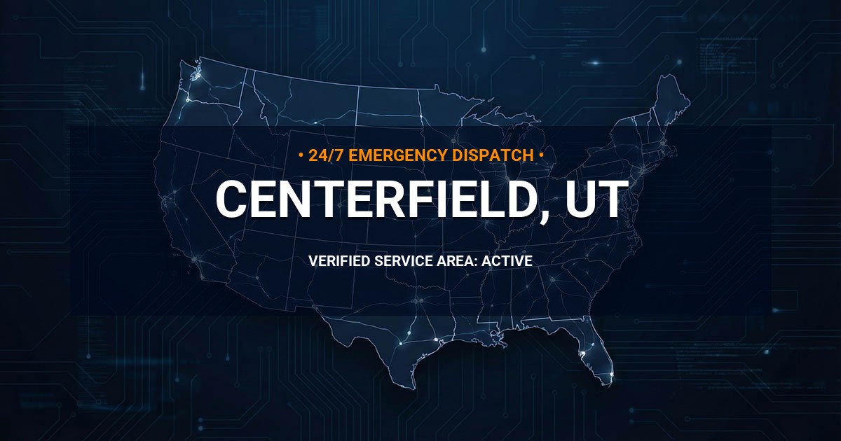 Emergency Plumbing Dispatch Map for Plumbing Services: Centerfield, UT