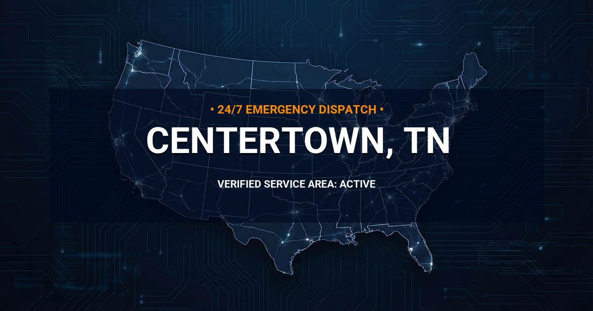 Emergency Plumbing Dispatch Map for Plumbing Services: Centertown, TN