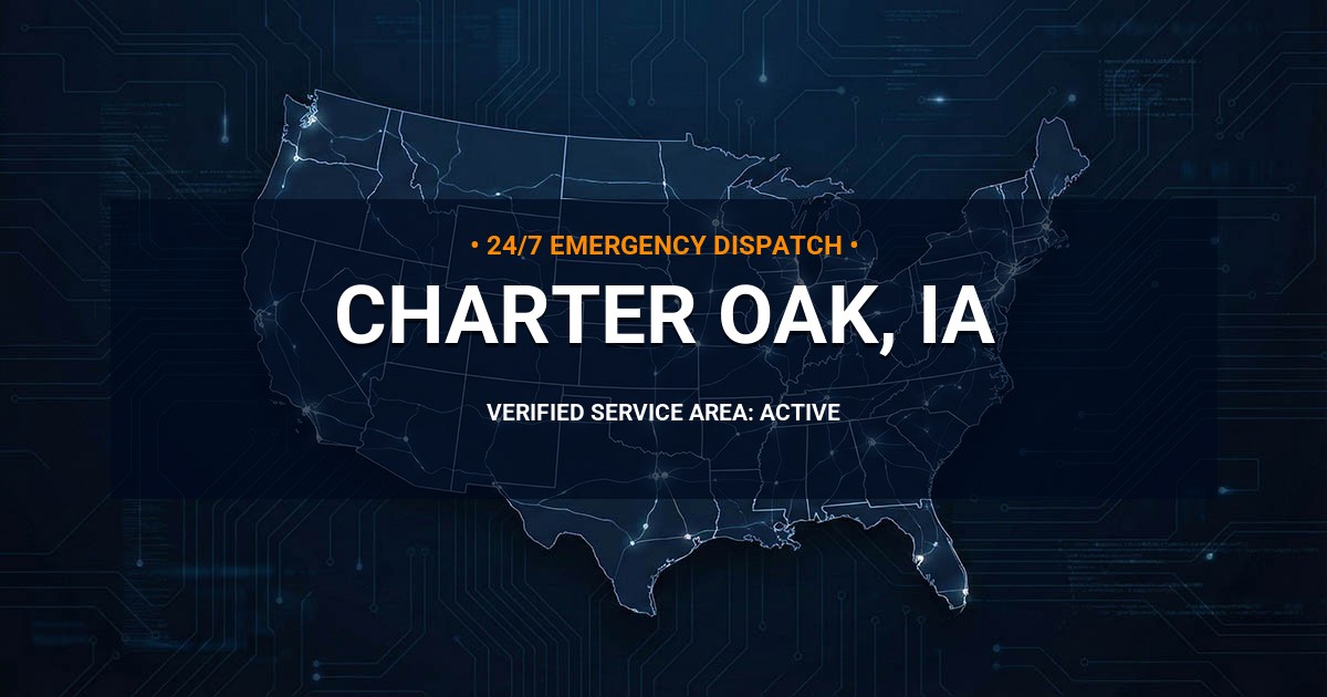 Emergency Plumbing Dispatch Map for Plumbing Services: Charter Oak, IA