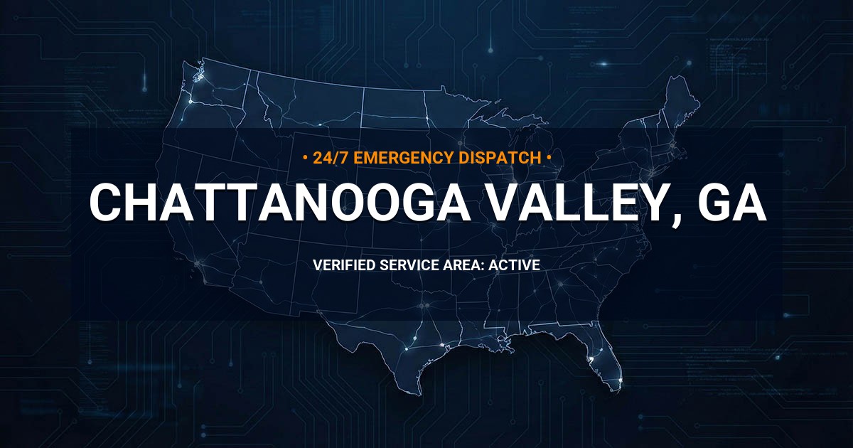 Emergency Plumbing Dispatch Map for Plumbing Services: Chattanooga Valley, GA