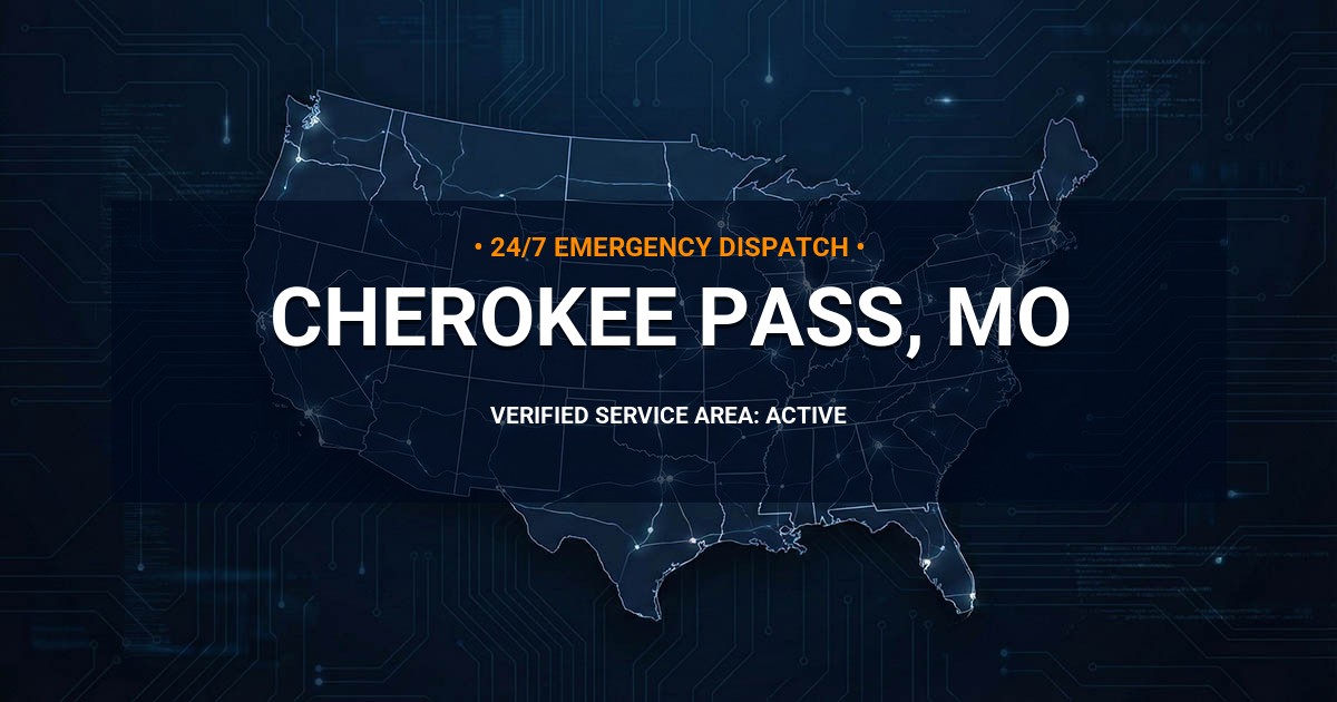 Emergency Plumbing Dispatch Map for Plumbing Services: Cherokee Pass, MO