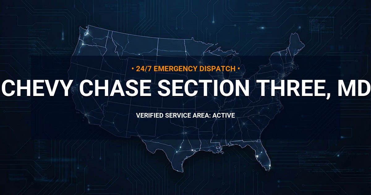 Emergency Plumbing Dispatch Map for Plumbing Services: Chevy Chase Section Three, MD