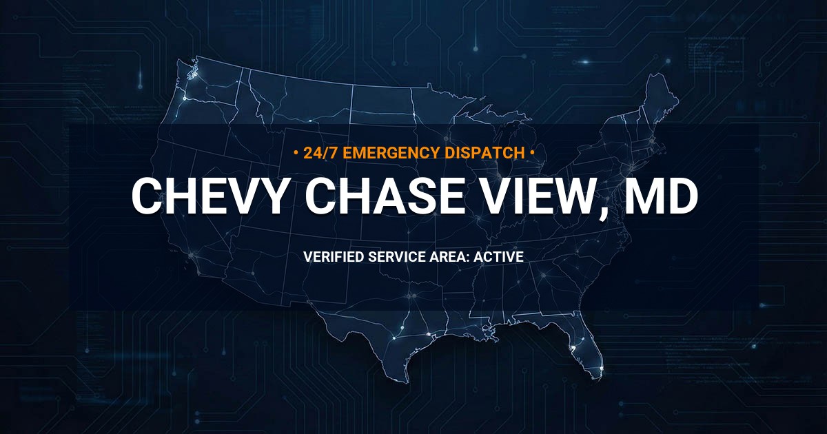 Emergency Plumbing Dispatch Map for Plumbing Services: Chevy Chase View, MD