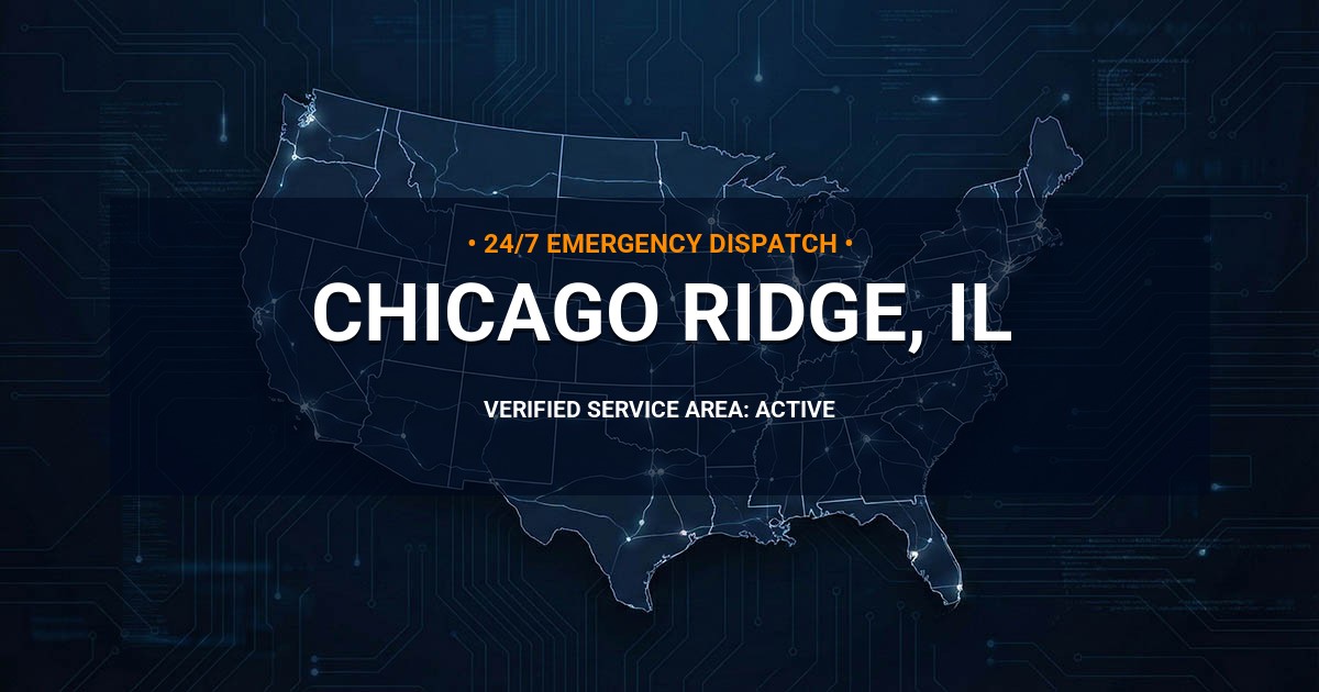 Emergency Plumbing Dispatch Map for Plumbing Services: Chicago Ridge, IL