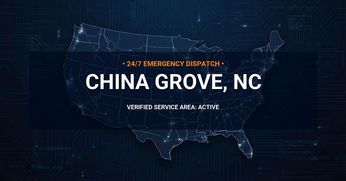 Emergency Plumbing Dispatch Map for Plumbing Services: China Grove, NC