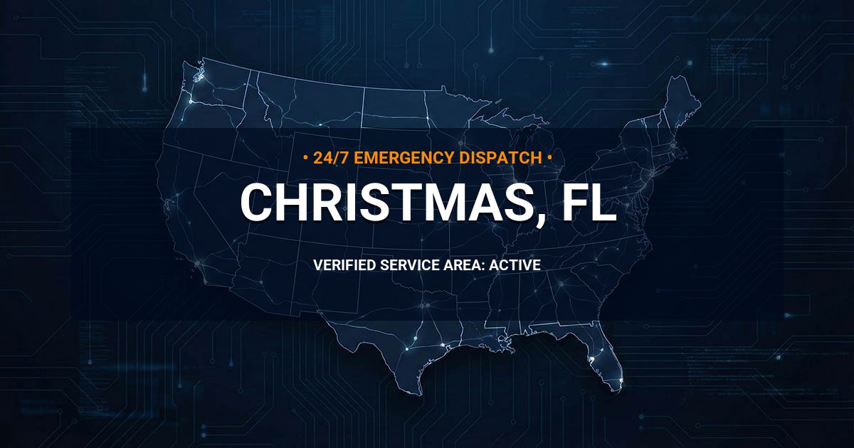 Emergency Plumbing Dispatch Map for Plumbing Services: Christmas, FL
