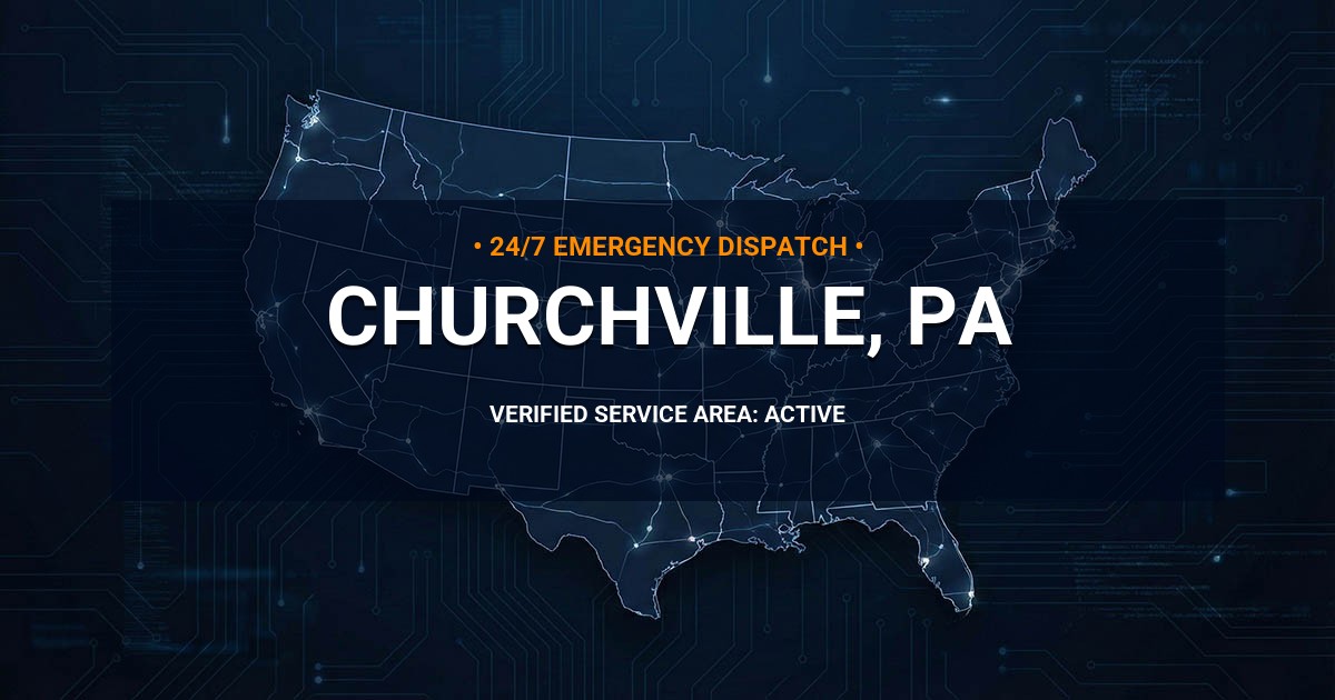 Emergency Plumbing Dispatch Map for Plumbing Services: Churchville, PA