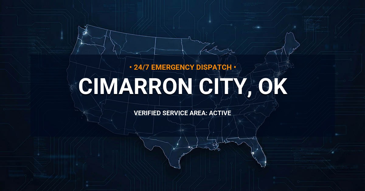 Emergency Plumbing Dispatch Map for Plumbing Services: Cimarron City, OK