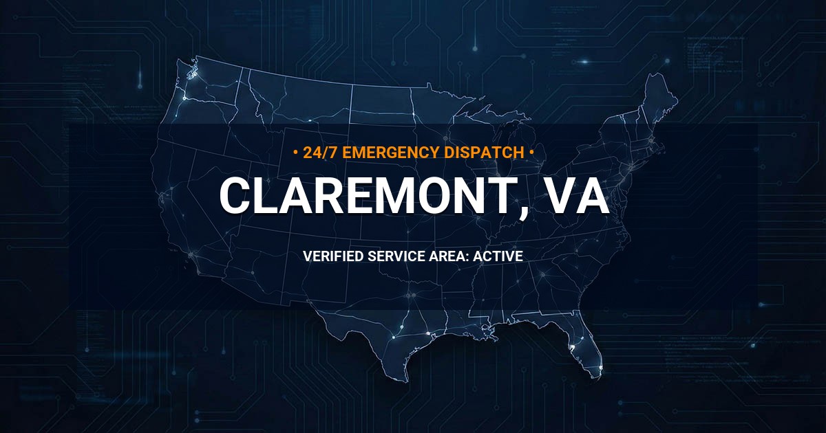Emergency Plumbing Dispatch Map for Plumbing Services: Claremont, VA