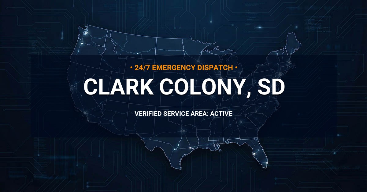 Emergency Plumbing Dispatch Map for Plumbing Services: Clark Colony, SD