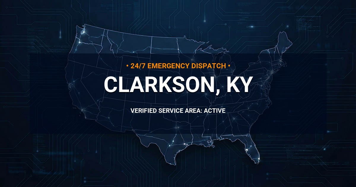 Emergency Plumbing Dispatch Map for Plumbing Services: Clarkson, KY