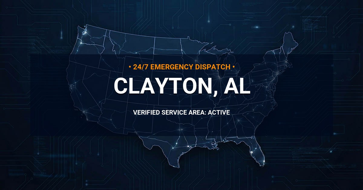 Emergency Plumbing Dispatch Map for Plumbing Services: Clayton, AL