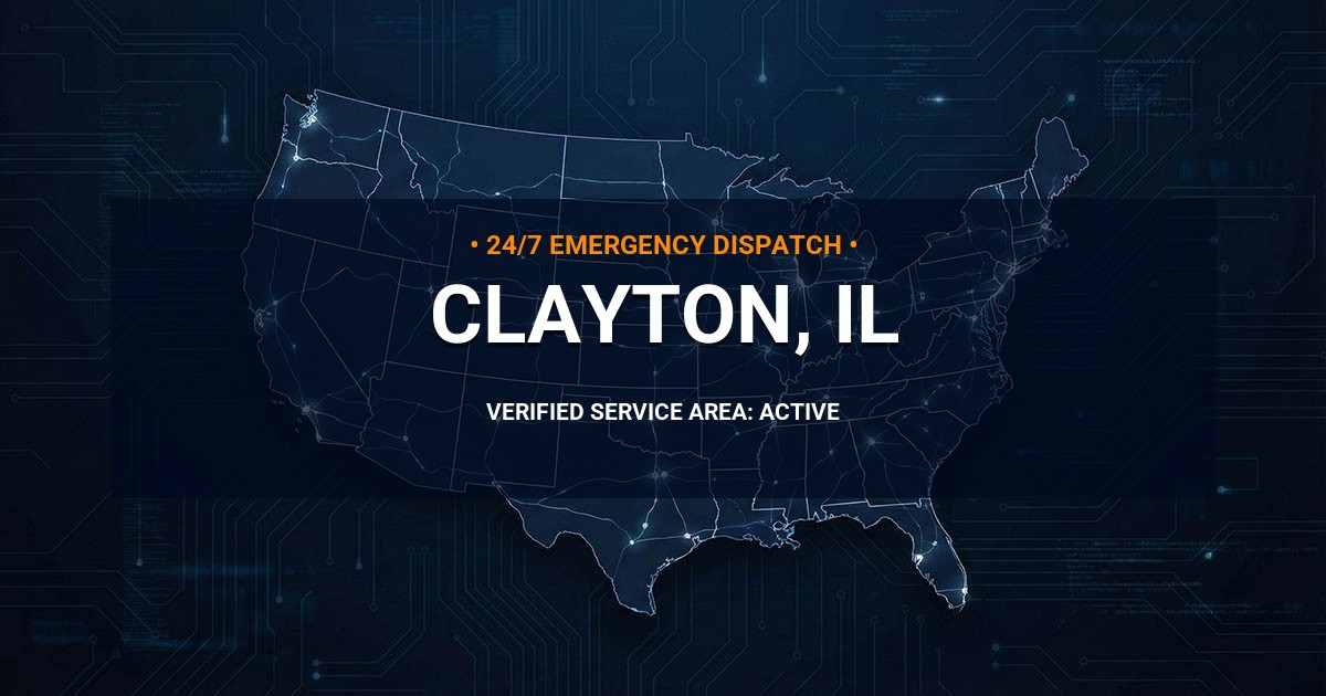 Emergency Plumbing Dispatch Map for Plumbing Services: Clayton, IL
