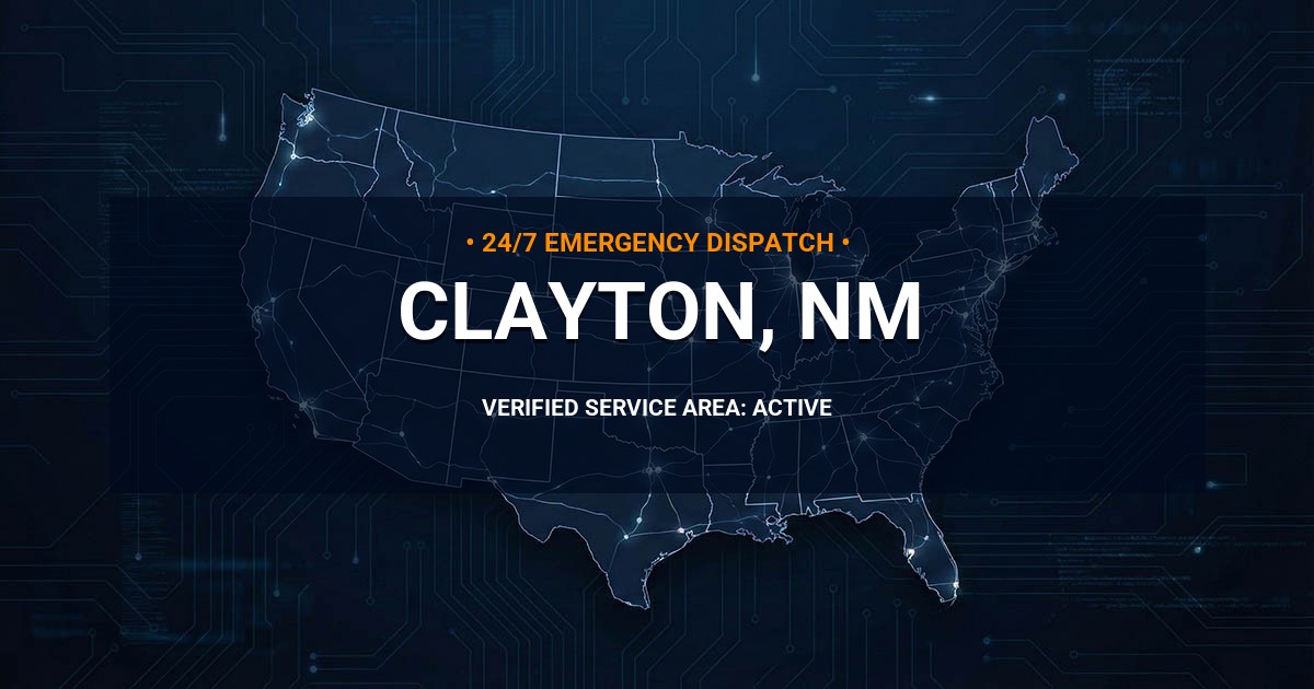 Emergency Plumbing Dispatch Map for Plumbing Services: Clayton, NM