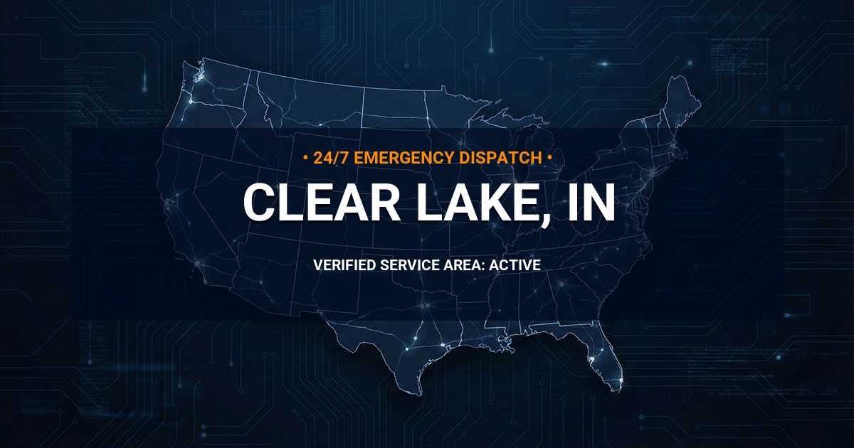 Emergency Plumbing Dispatch Map for Plumbing Services: Clear Lake, IN