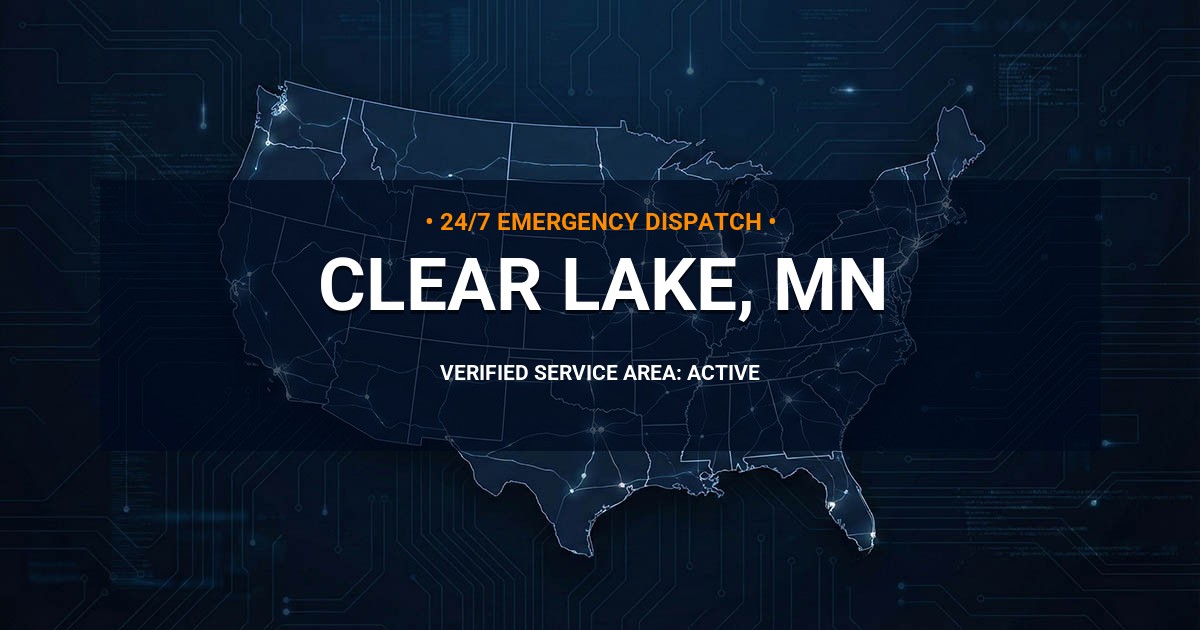 Emergency Plumbing Dispatch Map for Plumbing Services: Clear Lake, MN