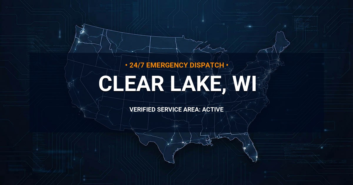 Emergency Plumbing Dispatch Map for Plumbing Services: Clear Lake, WI