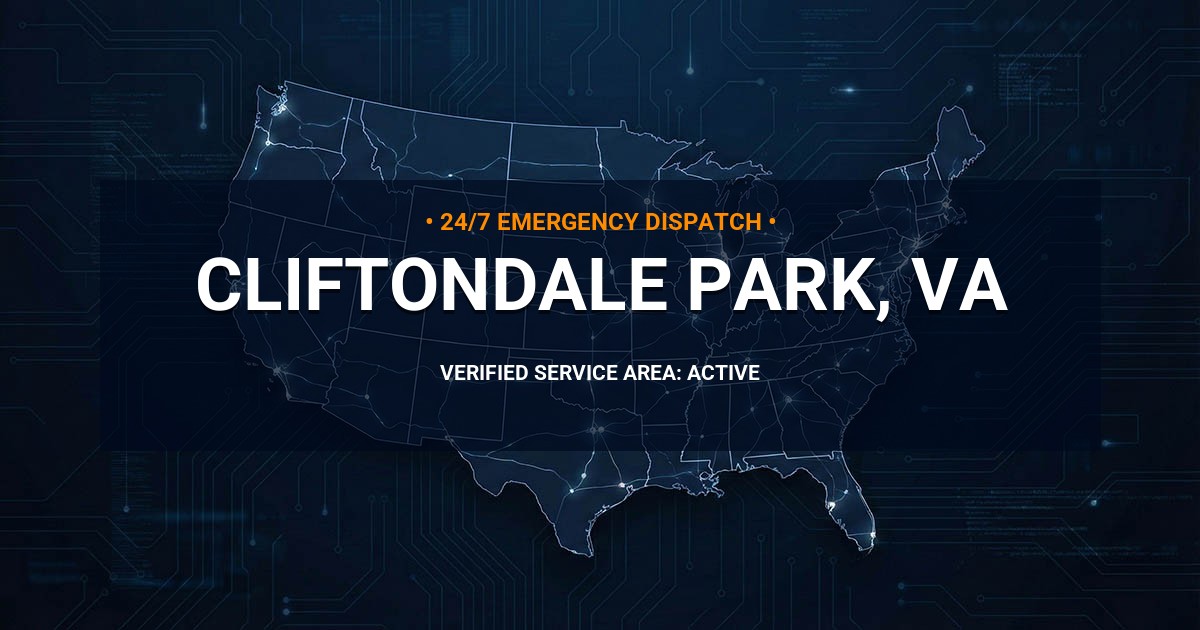 Emergency Plumbing Dispatch Map for Plumbing Services: Cliftondale Park, VA