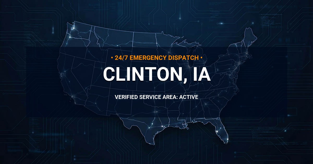 Emergency Plumbing Dispatch Map for Plumbing Services: Clinton, IA