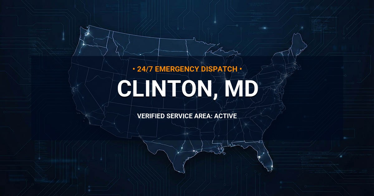 Emergency Plumbing Dispatch Map for Plumbing Services: Clinton, MD