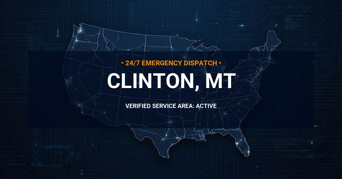 Emergency Plumbing Dispatch Map for Plumbing Services: Clinton, MT