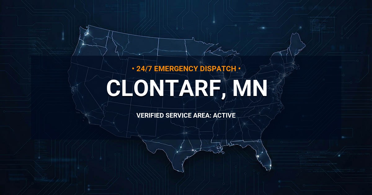 Emergency Plumbing Dispatch Map for Plumbing Services: Clontarf, MN