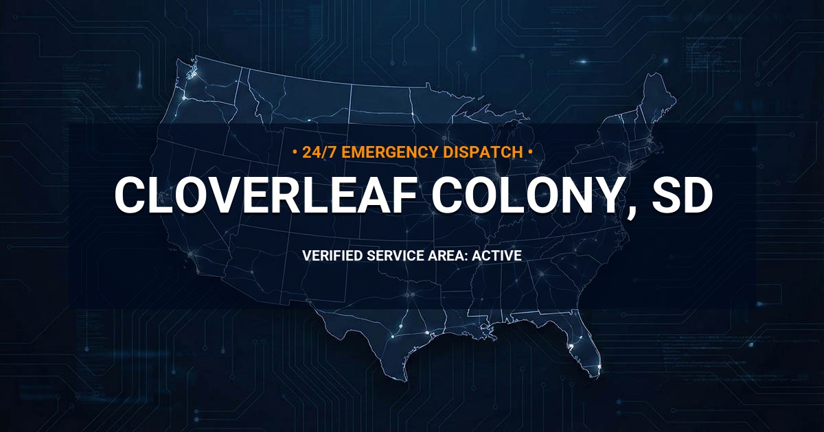 Emergency Plumbing Dispatch Map for Plumbing Services: Cloverleaf Colony, SD